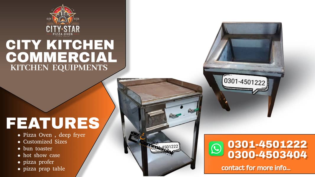 pizza oven/sharwama counter/deep fryer/hot plater/working table 0