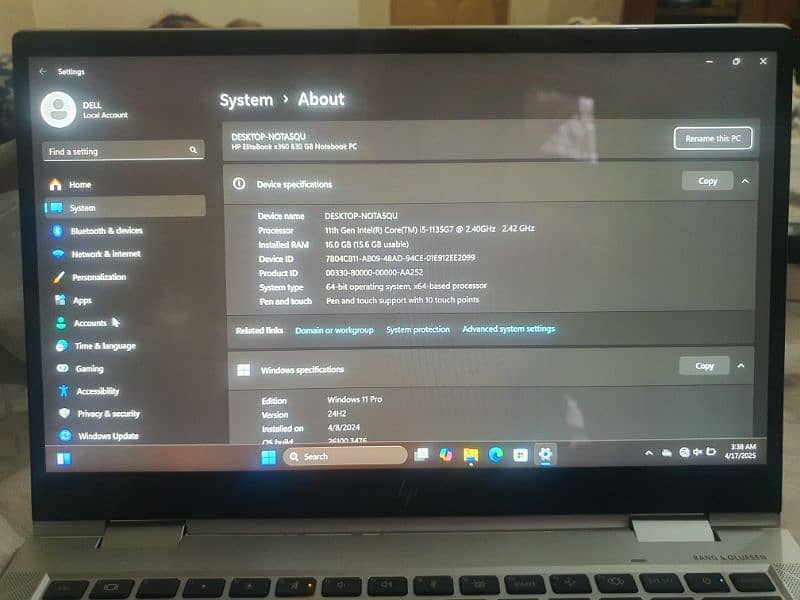 Hp Elitebook i5 8th Genration x360 830 G8 Notebook Pc Touch Screen 8