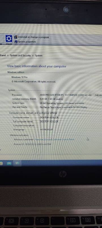 Hp Elite book 745 g4 8