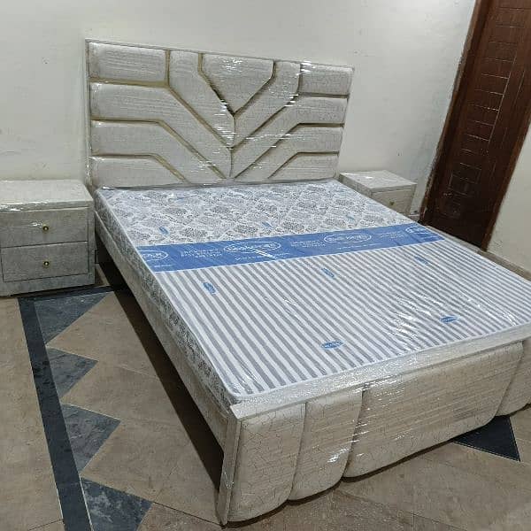 cousion new imported bed with side tables 1