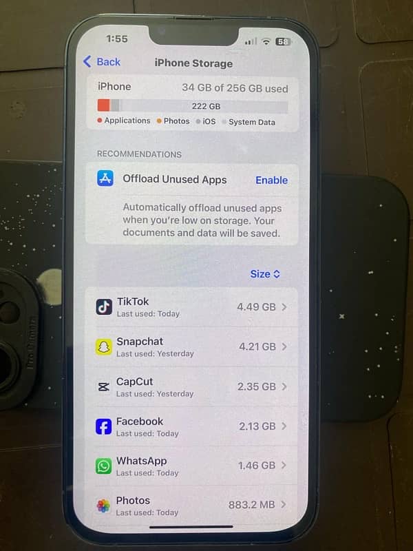 Apple IPhone 13 Pro Max  Storage 256 Gb  LCD Change Battery health 87% 8