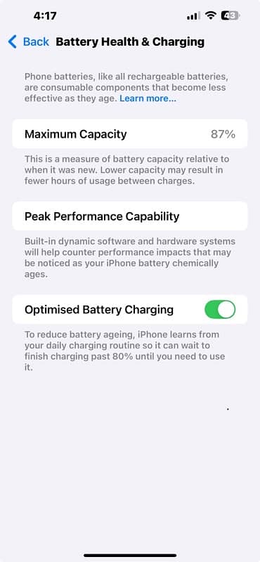Apple IPhone 13 Pro Max  Storage 256 Gb  LCD Change Battery health 87% 10