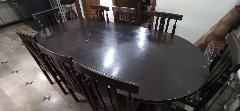 Solid wood dining table with 8 chairs 2