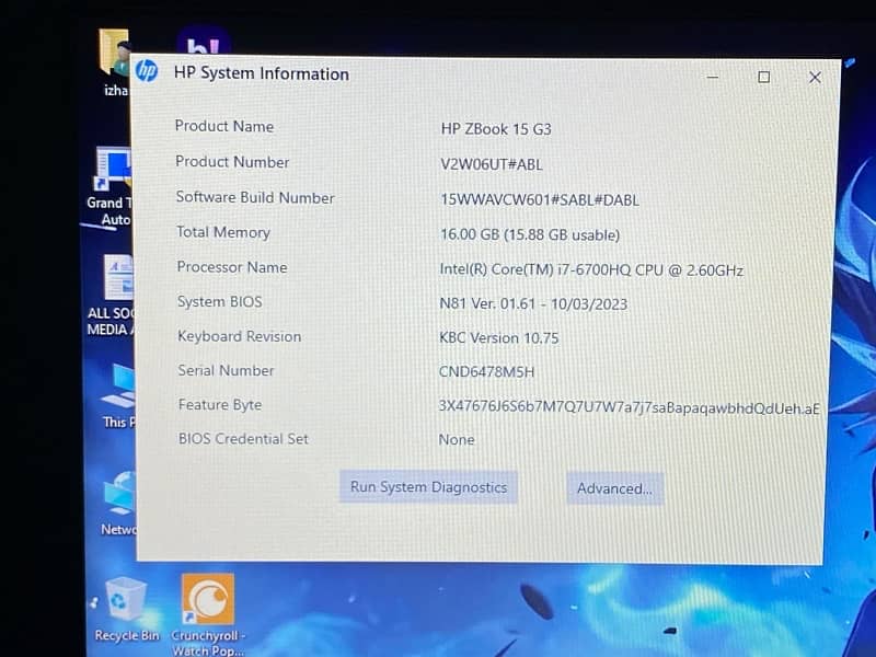 HP ZBOOK G6 I7 11