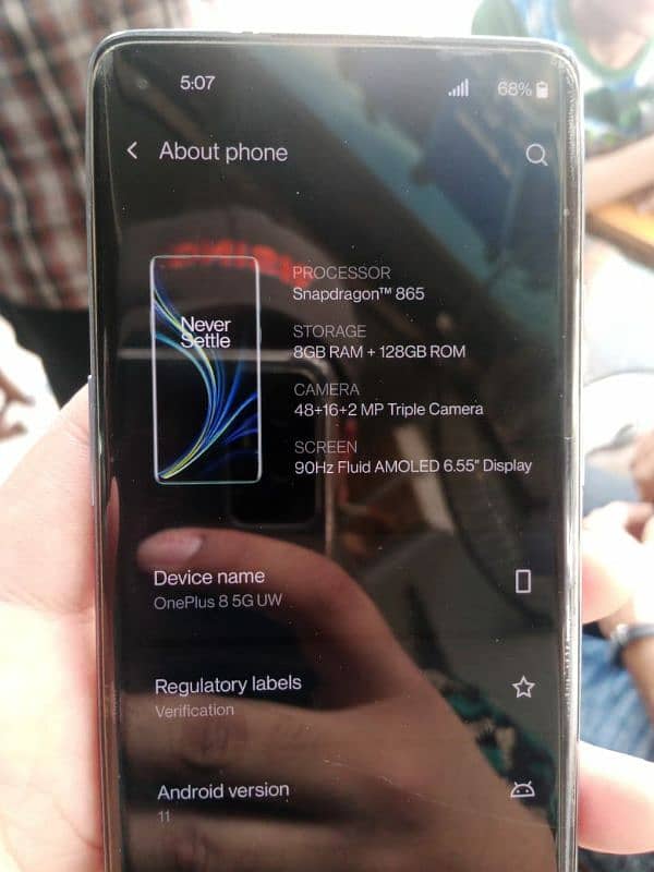 oneplus 8t 5g 8gbram 128gb rom sim working gaming set he 8