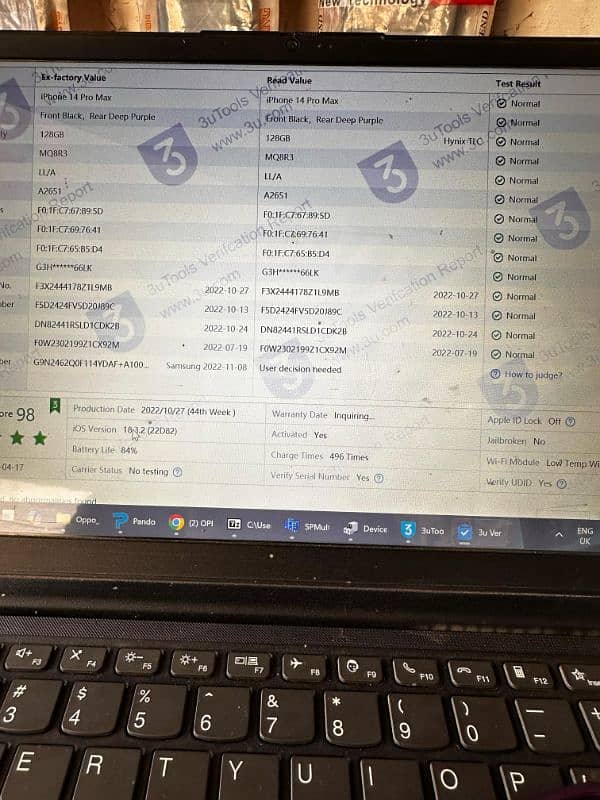 Iphone 14 pro max 128Gb with Box 3utool results warsara price 141000 7