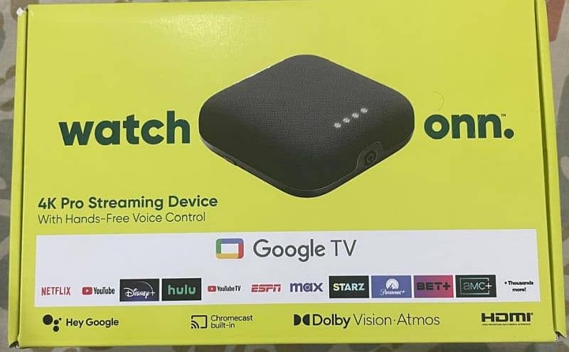 onn. Google TV 4K Pro Streaming Device (New, 2024), 4K UHD 0