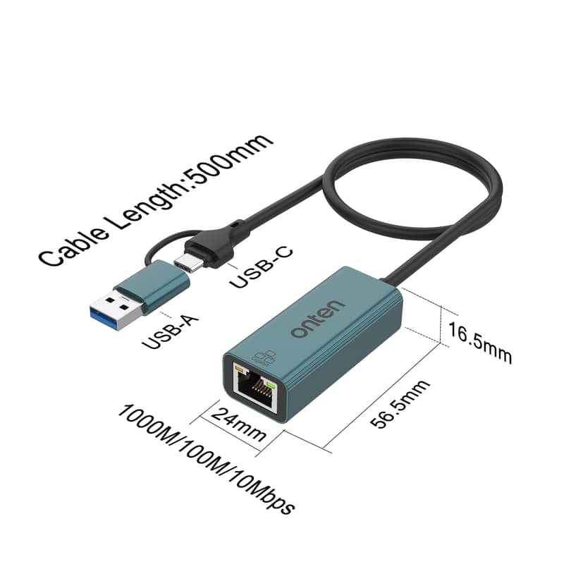 Onten USB-C USB 3.0 to Gigabit Adapter 1