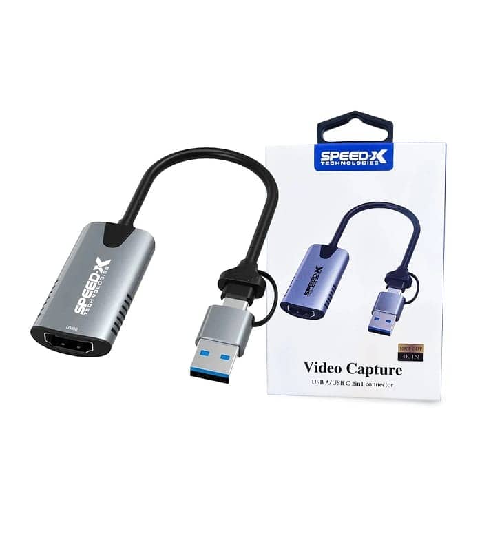 Speed-X Video Capture USB A/USB C 2-In-1 To HDMI Connector 0