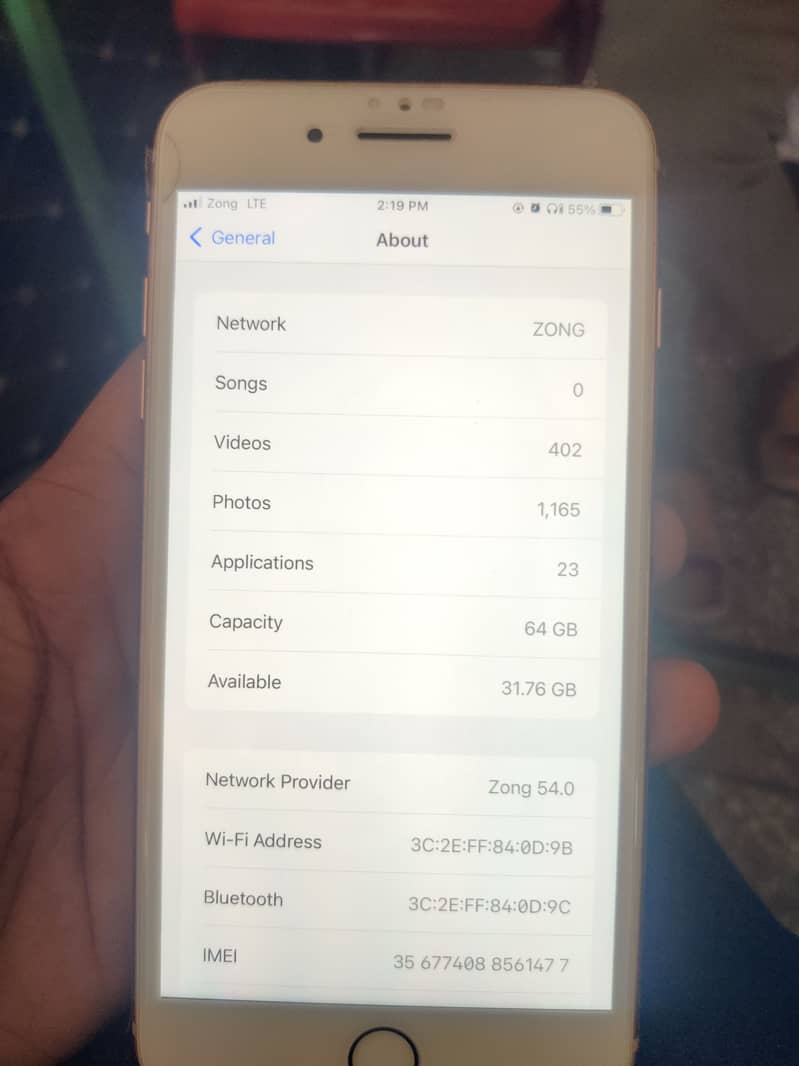 Iphone 8plus 64gb Pta approved no open no repair gold colour bh 73% 4