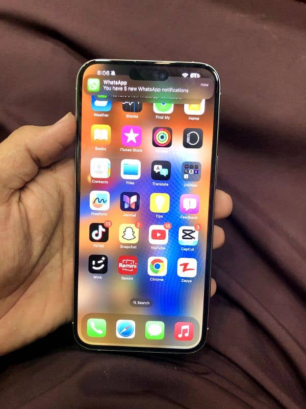 iphone 15Pro max white titanium JV Non PTA 256 GB Cycle count 263 8
