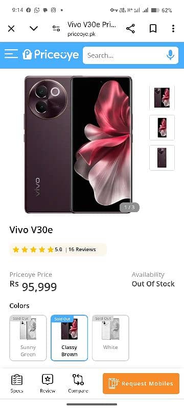 vivo v30e mobile for sell rs 71000 8/226 5G. 6 ma wrintytsp and cal 0