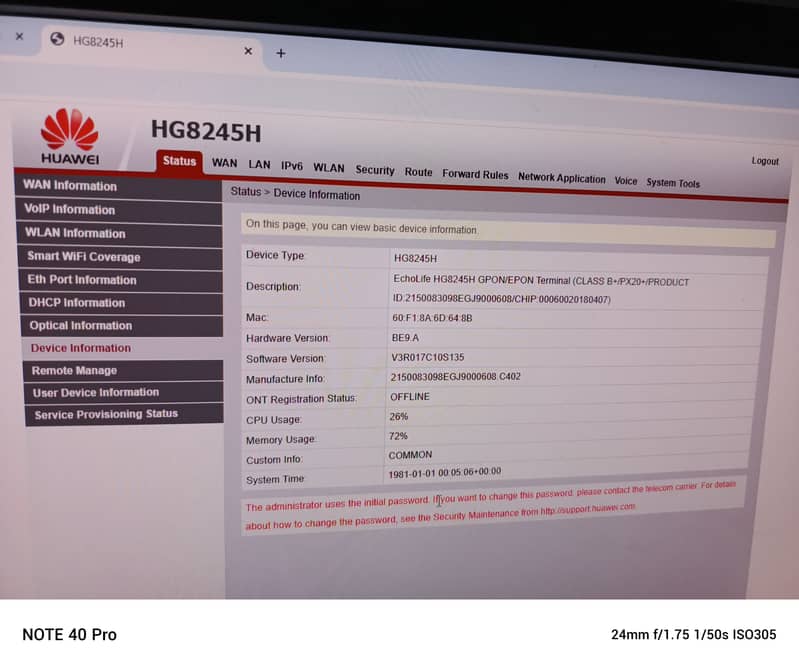 HG8245H XPON Router 0