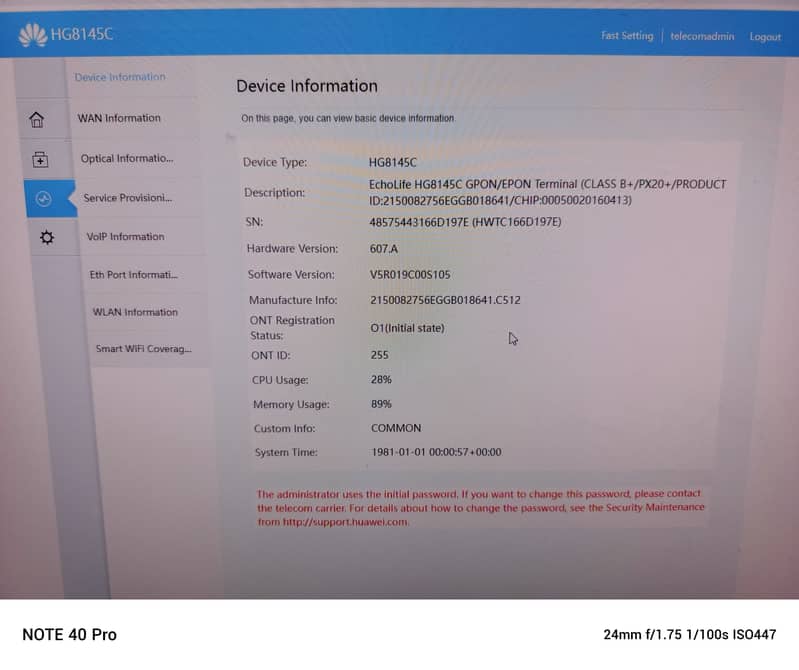 HG8145C XPON Blue Firmware 0