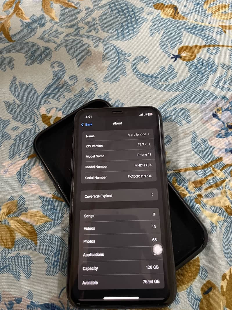 Iphone 11 PTA Approved Dual physical & E-Sim 128 GB 5