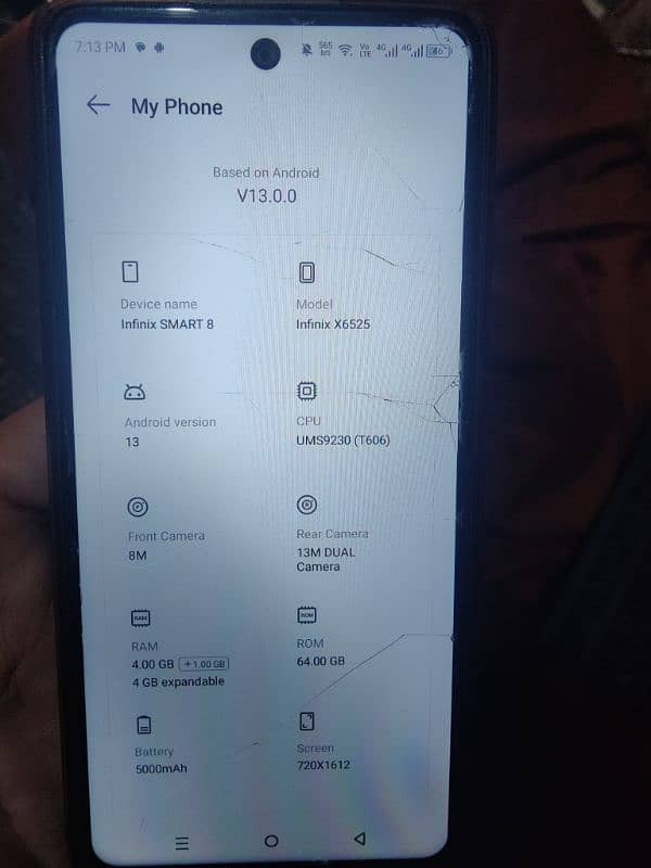 Infinix smart 8 4/64 Pta Approved 0