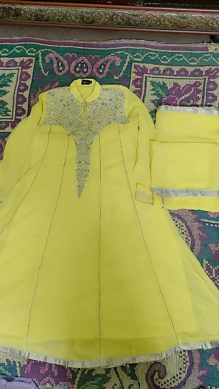 j. frock two piece shirt and dupatta lemon colour 0
