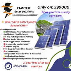 6kw hybrid solar system/solar inverter/ Solar installation