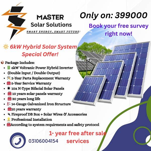 6 kw hybrid solar system/ Solar inverter / solar installation 0
