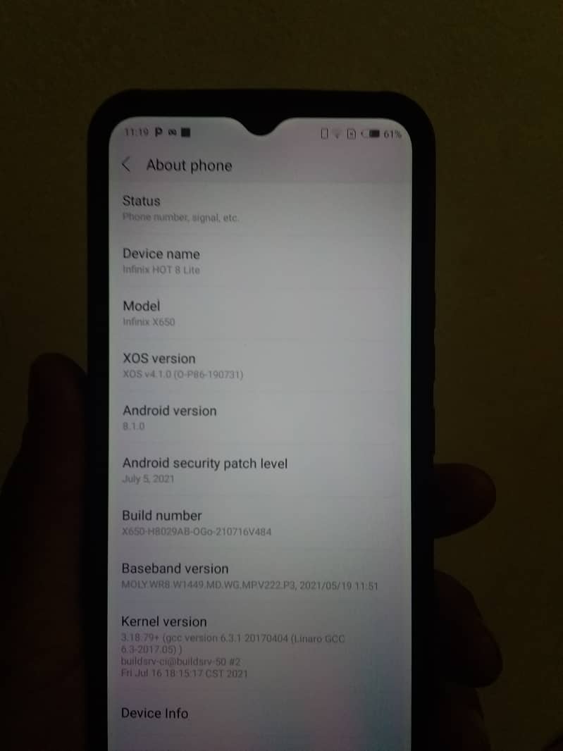 Infinix hot8 lite . good condition original all ok 0