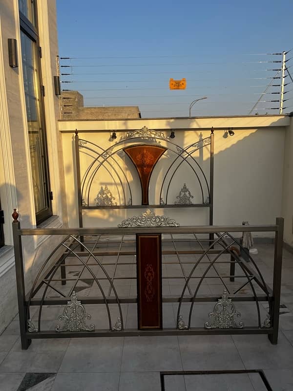 Comple Iron bed set with chairs and side tables. 0