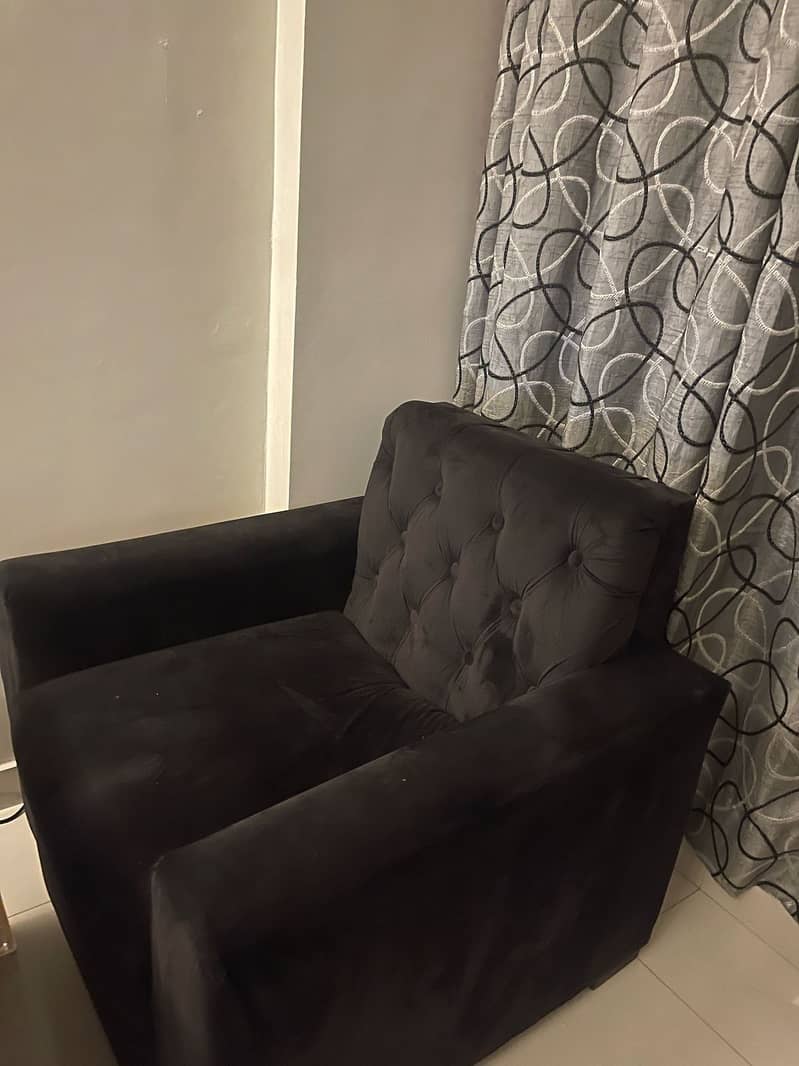 Black Classy Sofa and Complementary Tables DEAL 2