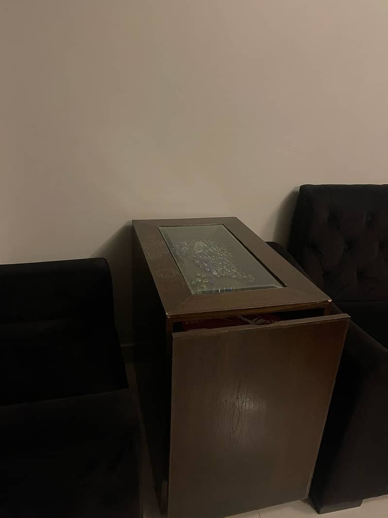 Black Classy Sofa and Complementary Tables DEAL 3