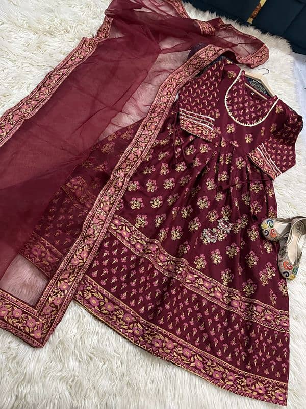 Lawn Blockprinted frok ready to wear 0