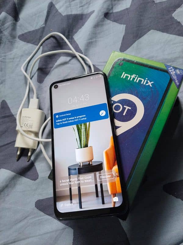 infinix hot 9 4/128 With box and orginal charger exchange possible 0
