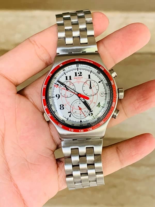 Swatch $$ Men’s Chronograph With Tachymeter Original Swiss Watch 44mm 0