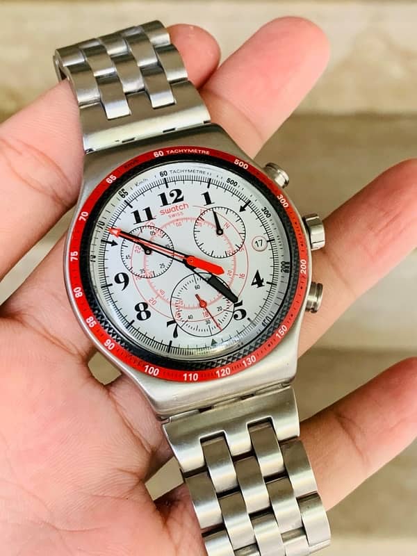 Swatch $$ Men’s Chronograph With Tachymeter Original Swiss Watch 44mm 1