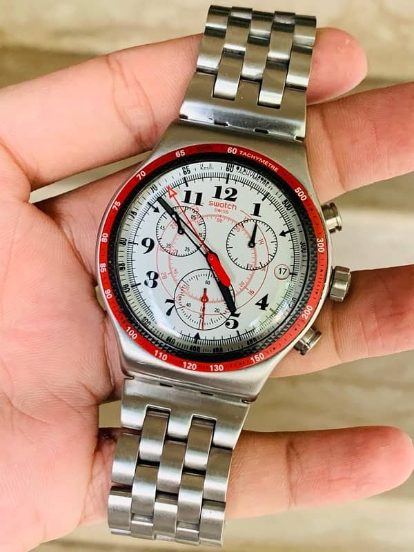 Swatch $$ Men’s Chronograph With Tachymeter Original Swiss Watch 44mm 3