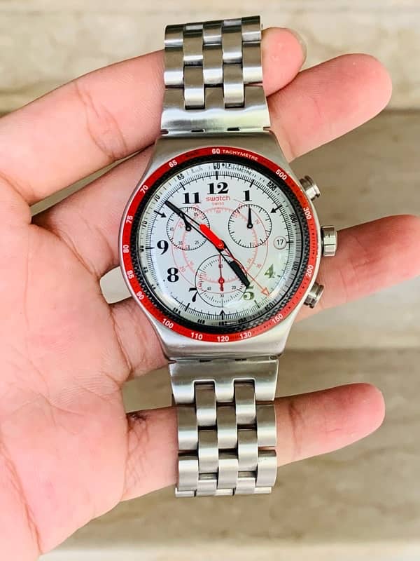 Swatch $$ Men’s Chronograph With Tachymeter Original Swiss Watch 44mm 7