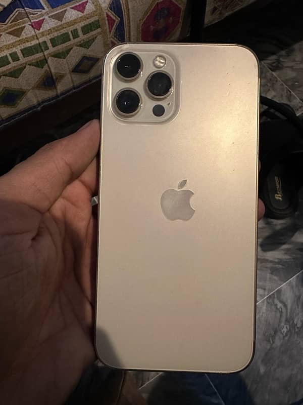 Iphone 12 pro max pta dual sim golden colour with box and cable 5