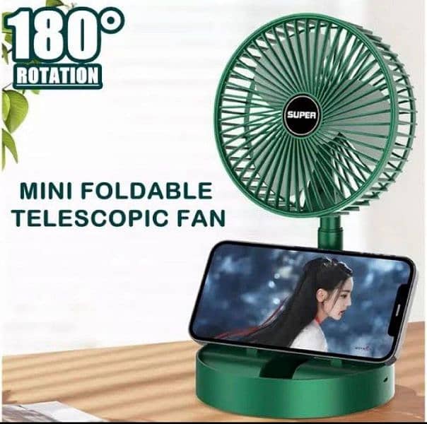 foldable rechargeable fan - 1 Pc green portable cooling sulotion 1