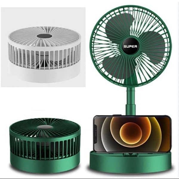 foldable rechargeable fan - 1 Pc green portable cooling sulotion 3