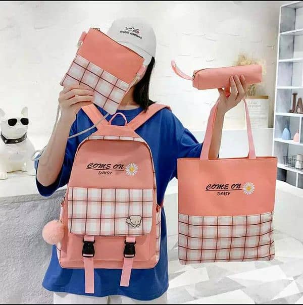 4 Pcs backpack in 3 difference colours 3