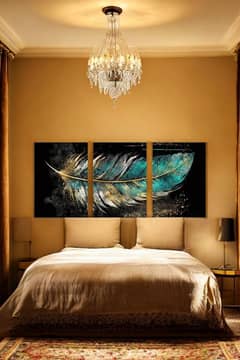 multicolor leaf shaped design wall art & painting