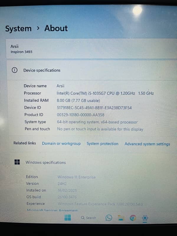 Dell Laptop intel core i5, 10th gen 8