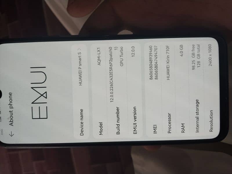4plus 4  ram    mimri 128  Huawei p smart s 1