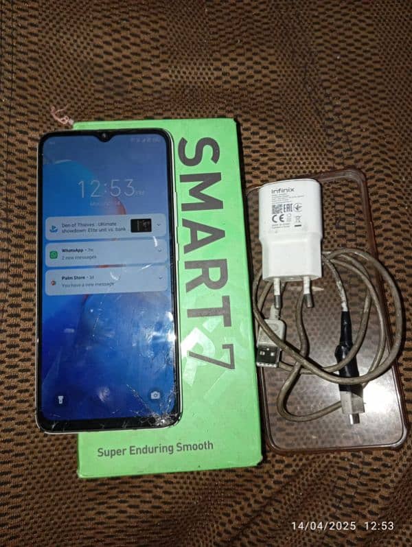 Infinix smart 7 all ok ha protecter break ha all ok 10/10 condition 6