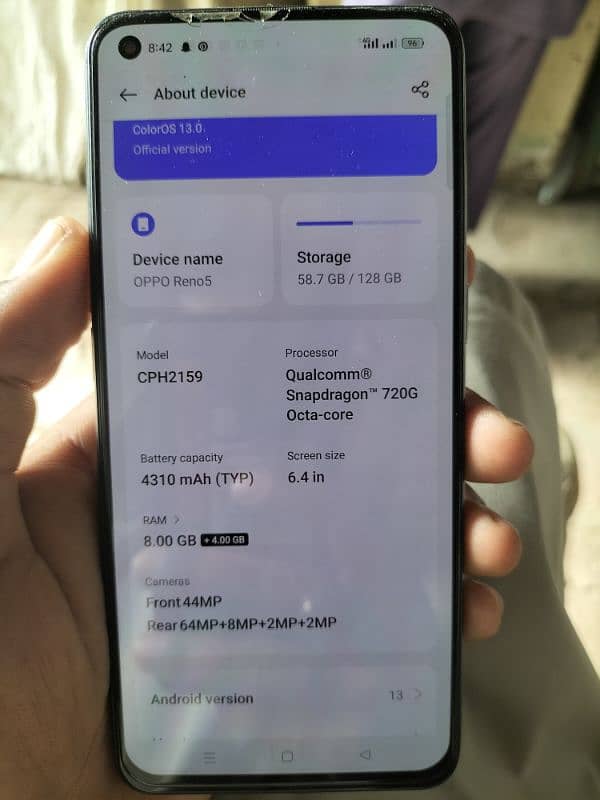 oppo reno5 8gb ram 128 gb room 7