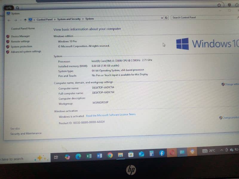 HP i5 7th generation 1