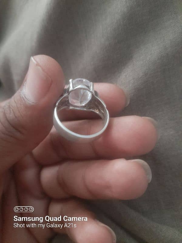 silver ring with pure stone 2