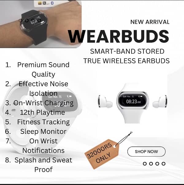 Wearbuds Smartband-Stored True Wireless Earbuds 0