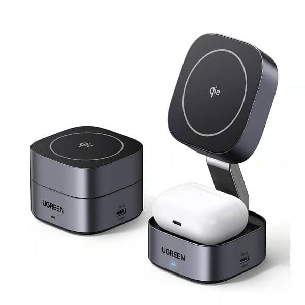 UGREEN MagFlow 2-in-1 Qi2 Magnetic Foldable Wireless Charging Station 11
