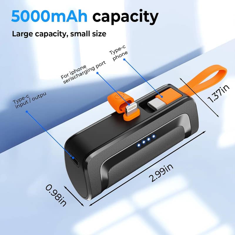 5000mAh Mini Power Bank Charger for Apple & Android Devices 0