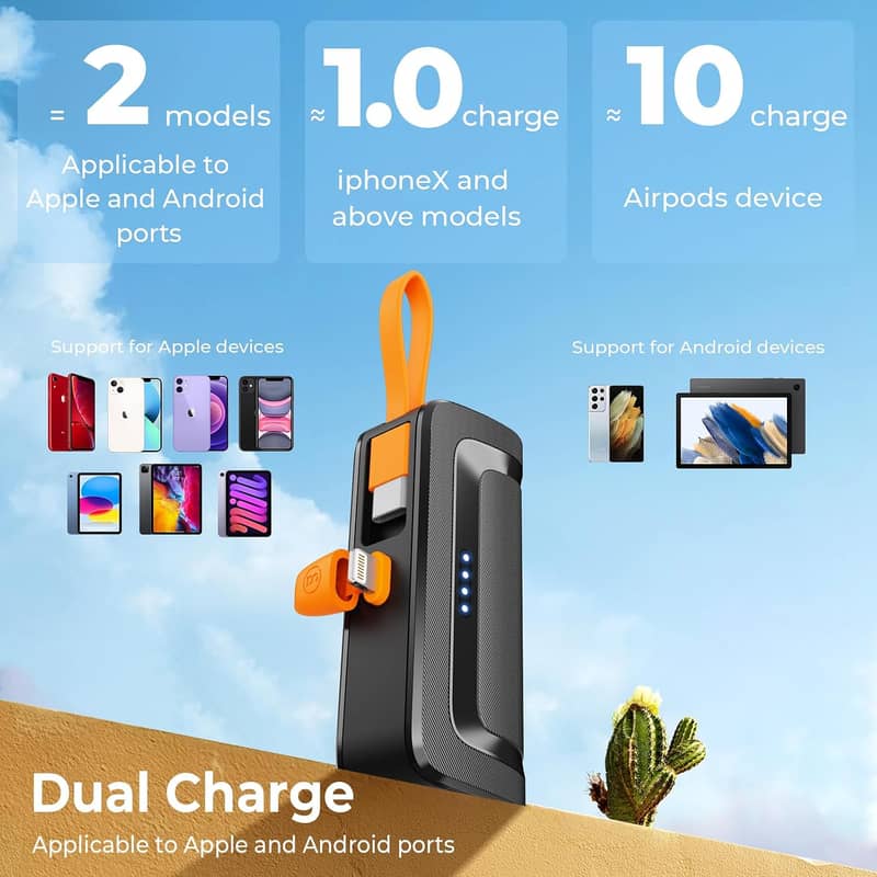 5000mAh Mini Power Bank Charger for Apple & Android Devices 7