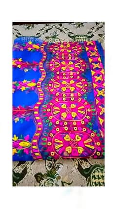 organza shawl in multi colour.