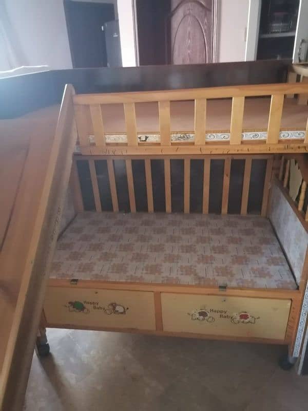 Bed with slider and wall mounted rack 0
